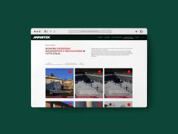 Schermata del sito Novatek con più sezioni e immagini delle opere realizzate