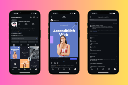 mock-up con tre schermate di un iPhone
